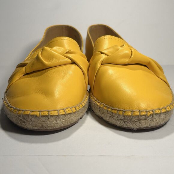 Talbots Espadrille Flats Shoes Loafers Women Size 7.5 Yellow Leather‎ Izzy Knot - Picture 4 of 12